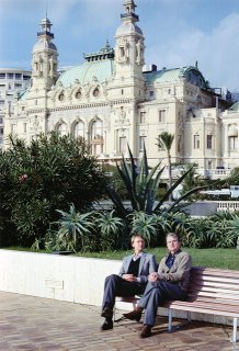 Reinhard Hassert and Francis Bacon, Monte-Carlo Casino Gardens, 1981